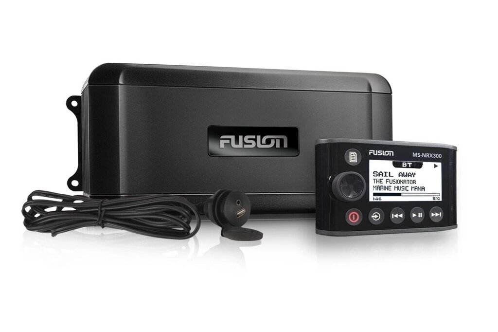 Магнітола Fusion MS-BB300R, Black Box, з пультом керування NRX300 від компанії Garmin - фото 1