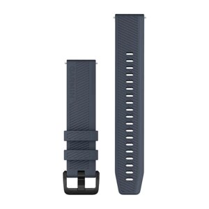 Ремінець Garmin 20 мм для годинників Venu, Vívoactive, Forerunner кольору синій граніт із чорною сталевою фурнітурою