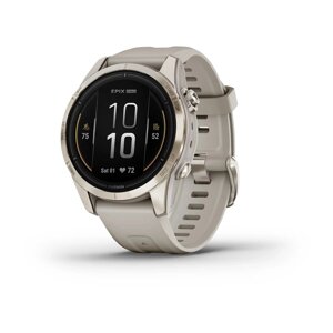 Смарт-годинник Garmin Epix Pro (Gen 2) - Sapphire Edition 42 mm - ніжно-золотистий зі світло-пісочним ремінцем