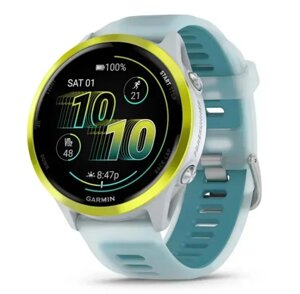 Смарт-годинник Garmin Forerunner 570 (47 мм), насичено-жовтий алюмінієвий безель з біло-бірюзовим ремінцем