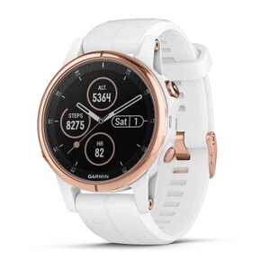 Смарт-годинник Garmin Fenix 5S Plus Sapphire Rose Gold-tone з білим ремінцем