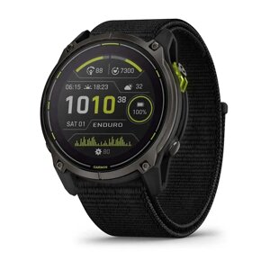 Смарт-годинник Garmin Enduro 3 з чорним нейлоновим ремінцем UltraFit