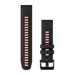 Силіконовий ремінець Garmin QuickFit Fenix 7 Pro чорний/червоний, 22 мм