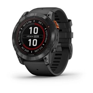 Смарт-годинник Garmin Fenix 7X Pro - Solar Edition - сланцево-сірий з чорним ремінцем