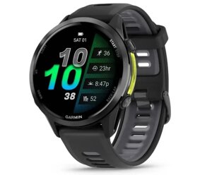 Смарт-годинник Garmin Forerunner 970 з вуглецево-сірим титановим безелем DLC, чорним корпусом і чорним ремінцем