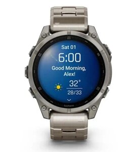 Смарт-годинник Garmin Fenix 8 – 47 мм, AMOLED Sapphire, титановий з титановим браслетом