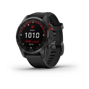 Смарт-годинник Garmin Fenix 7S Solar сірий з чорним ремінцем