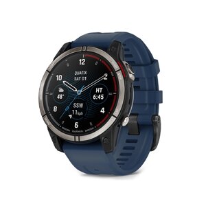 Смарт-годинник Garmin Quatix 7 Sapphire AMOLED з синім силіконовим ремінцем