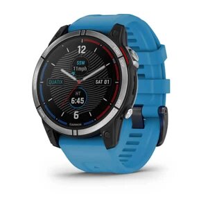 Смарт-годинник Garmin Quatix 7 з блакитним силіконовим ремінцем