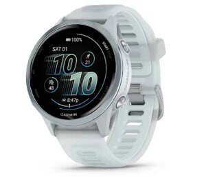 Смарт-годинник Garmin Forerunner 570 (42 мм), алюмінієвий безель небесно-блакитного кольору з біло-блакитним ремінцем