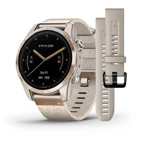 Смарт-годинник Garmin Epix Pro (Gen 2) - Sapphire Edition 42 mm - ніжно-золотистий з нейлоновим ремінцем