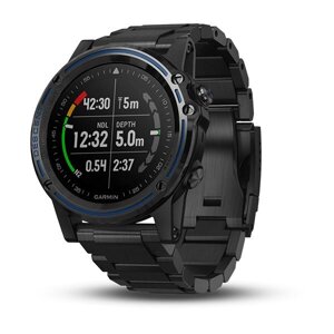 Смарт-годинник Garmin Descent Mk1 Grey Sapphire Titanium з титановим ремінцем