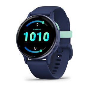 Vivoactive 5 з алюмінієвим безелем синій металік, темно-синім корпусом та силіконовим ремінцем