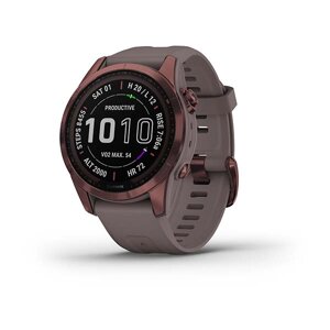 Смарт-годинник Garmin Fenix 7s Sapphire Solar титановий темно-бронзовий зі сланцево-сірим ремінцем