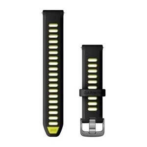 Ремінець Garmin 18 мм для годинників Forerunner 255S/265S чорний/жовтий зі сланцево-сірою застібкою