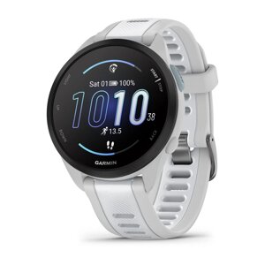 Смарт-годинник Garmin Forerunner 165, силіконовий ремінець кольору туманно-сірий/білий камінь