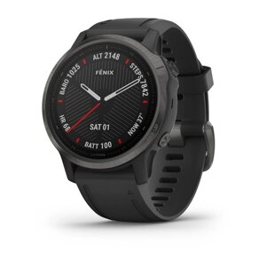 Смарт-годинник Garmin Fenix 6S Sapphire сірий з DLC-покриттям і з чорним ремінцем