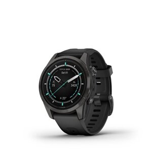 Смарт-годинник Garmin Epix Pro (Gen 2) - Sapphire Edition 42 mm - темно-сірий титан DLC Carbon з чорним ремінцем