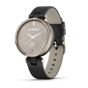 Смарт-годинник Garmin Lily Classic Cream Gold з чорним корпусом та ремінцем з італійської шкіри