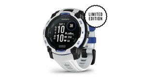 Смарт-годинник Garmin Instinct 3 (45 мм) Solar, колір білий камінь із ремінцем Whitestone/Bolt Blue