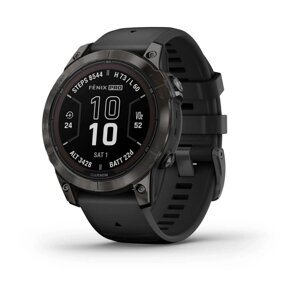 Смарт-годинник Garmin Fenix 7 Pro - Sapphire Solar Edition - темно-сірий титан DLC Carbon з чорним ремінцем