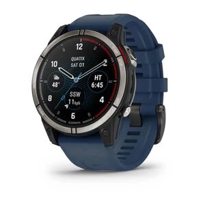 Смарт-годинник Garmin Quatix 7 Sapphire AMOLED з синім силіконовим ремінцем