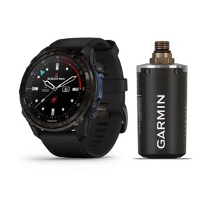 Смарт-годинник Garmin Descent Mk3i - 51 мм, титан Carbon Grey DLC з чорним силіконовим ремінцем + трансивер Descent T2