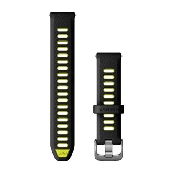 Ремінець Garmin 18 мм для годинників Forerunner 255S/265S чорний/жовтий зі сланцево-сірою застібкою від компанії Garmin - фото 1