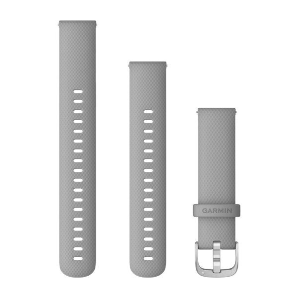 Ремінець Garmin 18 мм для годинників Venu, Vívoactive, Forerunner пудрово-сірий зі сріблястою фурнітурою від компанії Garmin - фото 1