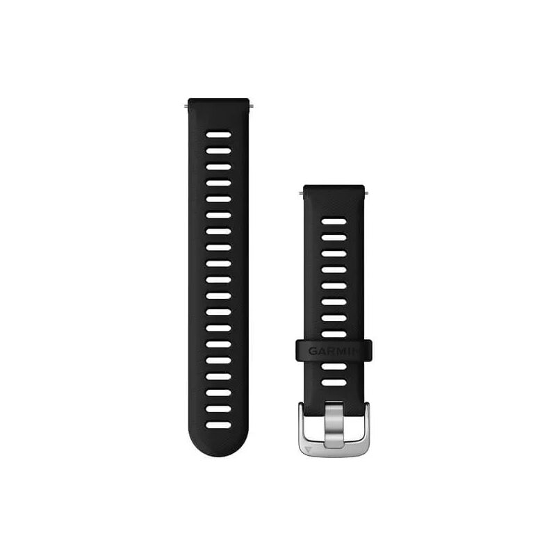 Ремінець Garmin для годинника Forerunner 255s (18 мм), чорний із сріблястою застібкою від компанії Garmin - фото 1
