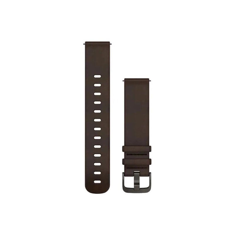 Ремінець Garmin для годинників Forerunner 245/645/Vivoactive/Vivomove (20 мм), темно-коричнева шкіра з темною застібкою від компанії Garmin - фото 1