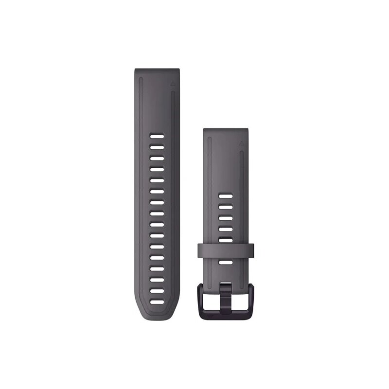 Ремінець Garmin QuickFit для годинників Fenix 5s/6s/7s силіконовий сірий з фіолетовою застібкою, 20 мм від компанії Garmin - фото 1