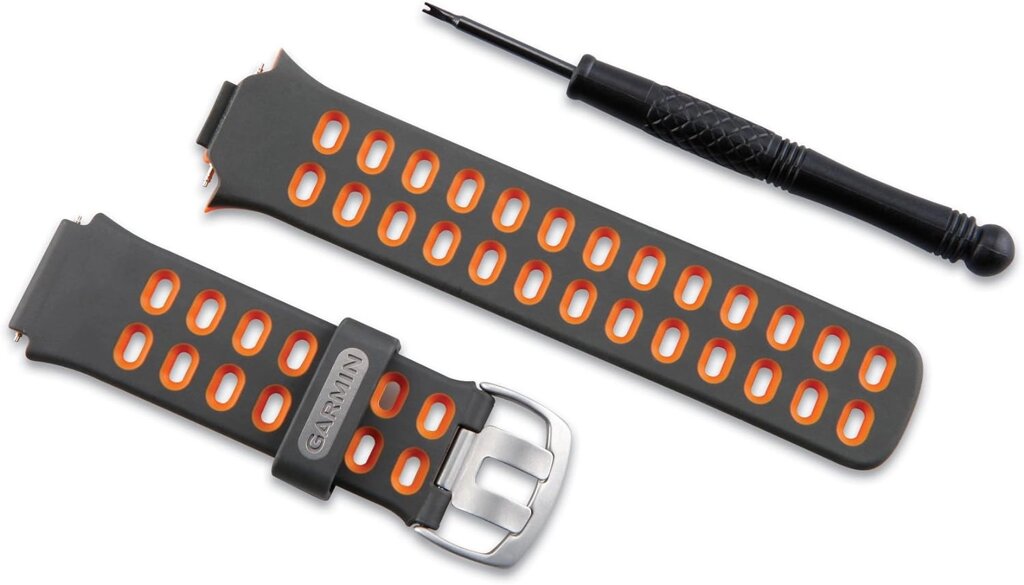 Ремінець силіконовий Garmin для годинника Forerunner 310XT, чорний/помаранчевий від компанії Garmin - фото 1