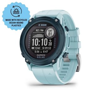 Смарт-годинник Garmin Descent G1 Solar Ocean Edition лазурного кольору