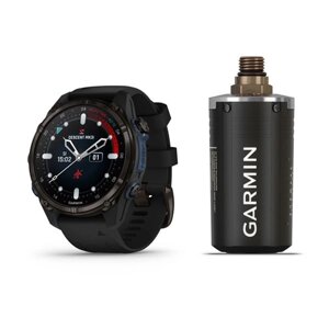 Смарт-годинник Garmin Descent Mk3i - 43 мм, титан Carbon Grey DLC з чорним силіконовим ремінцем + трансивер Descent T2