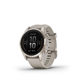 Смарт-годинник Garmin Epix Pro (Gen 2) - Sapphire Edition 42 mm - ніжно-золотистий зі світло-пісочним ремінцем