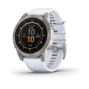 Смарт-годинник Garmin Epix Pro (Gen 2) - Sapphire Edition 47 mm - титан з ремінцем кольору молочного кварцу