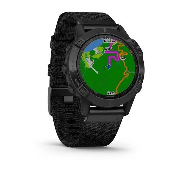Смарт-часы Garmin Fenix 6 Sapphire, черное покрытие DLC, с черным