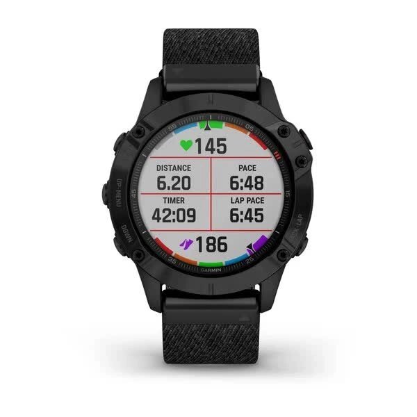Смарт-часы Garmin Fenix 6 Sapphire, черное покрытие DLC, с черным