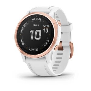 Смарт-годинник Garmin Fenix 6S Pro Rose Gold з білим ремінцем