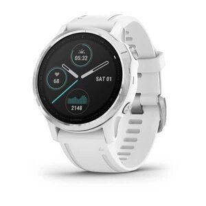 Смарт-годинник Garmin Fenix 6S сріблястий з білим ремінцем