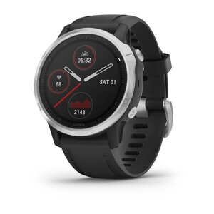 Смарт-годинник Garmin Fenix 6S сріблястий з чорним ремінцем