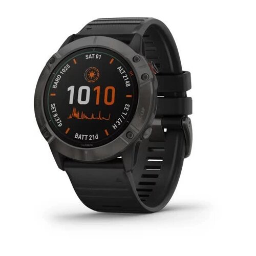 Смарт-часы Garmin Fenix 6X Pro Solar титановые черные (1052771721