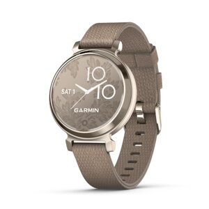 Смарт-годинник Garmin Lily 2 Classic кремово-золотистий, ремінець з нейлону кавового кольору