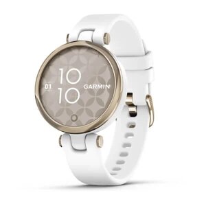 Смарт-годинник Garmin Lily Sport Cream Gold з білим корпусом та силіконовим ремінцем