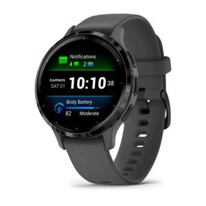 Смарт-годинник Garmin Venu 3s, безель з нержавіючої сталі з корпусом кольору гальки та силіконовим ремінцем