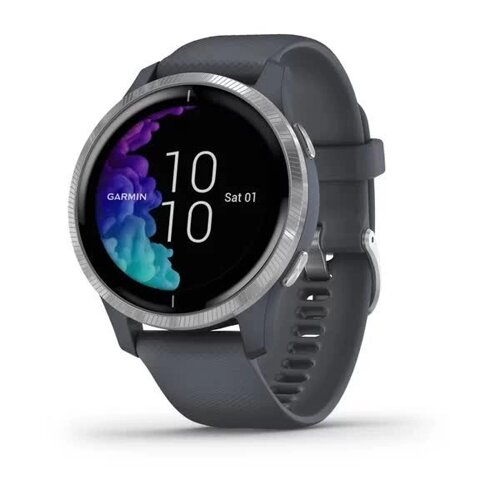 Смарт-годинник Garmin Venu сріблястий, синій граніт