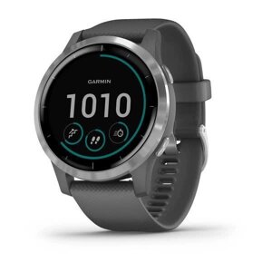 Смарт-годинник Garmin Vivoactive 4 сріблястий з сірим корпусом та ремінцем