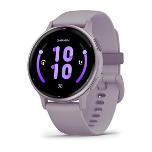 Смарт-годинник Garmin Vivoactive 5 – алюмінієвий безель кольору орхідеї, корпус кольору орхідеї з силіконовим ремінцем