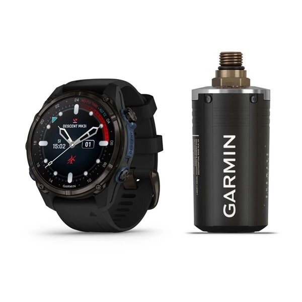 Смарт-годинник Garmin Descent Mk3i - 43 мм, титан Carbon Grey DLC з чорним силіконовим ремінцем + трансивер Descent T2 від компанії Garmin - фото 1